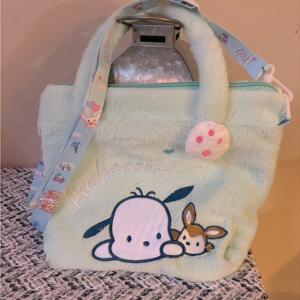 New SANRIO Pochacco Dog
Furry Fluffy Bag Tote...
